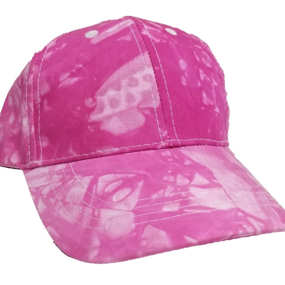 Brand New Tie Dye baseball cap, Fuschia, velcro strap